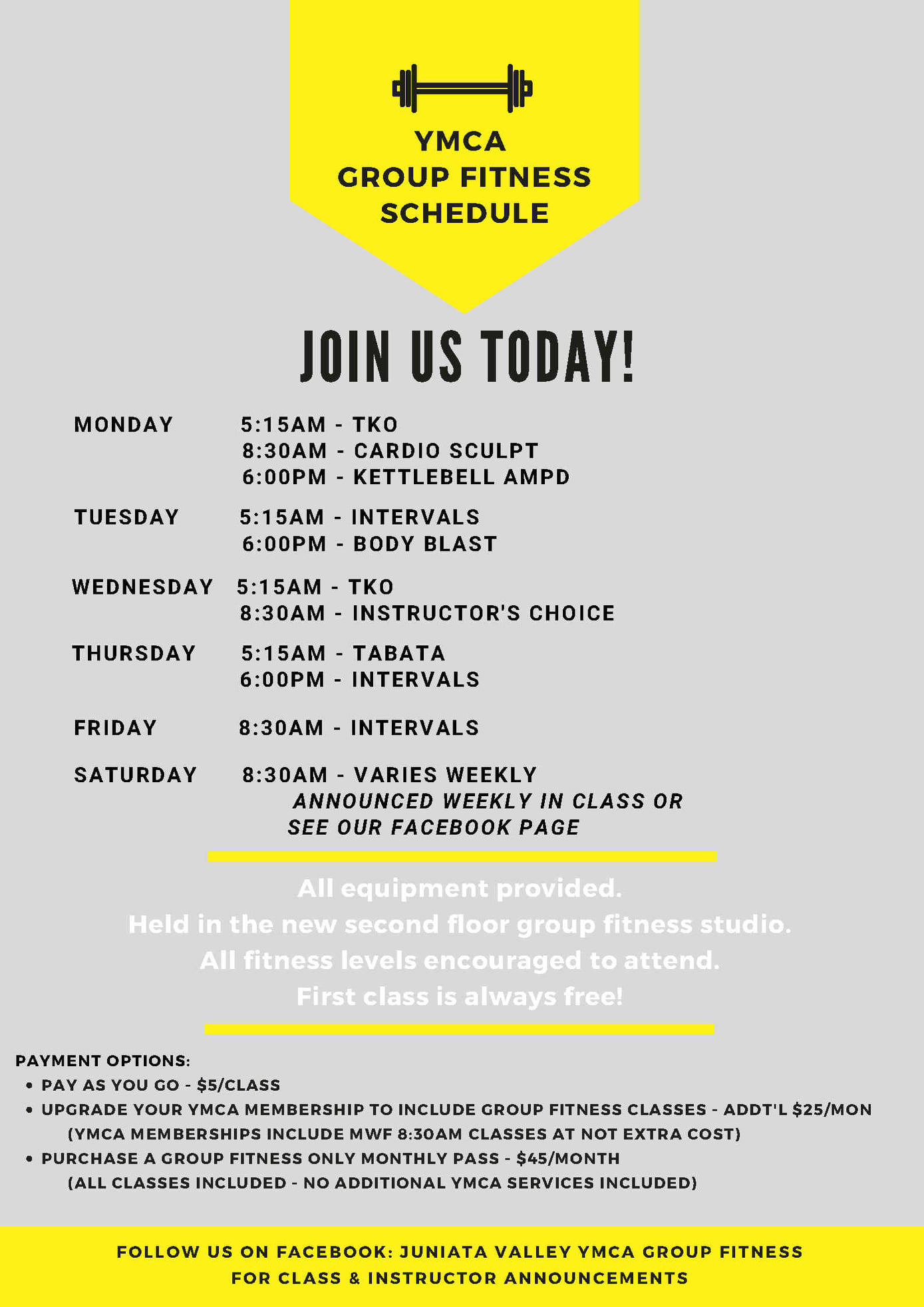 Group Fitness Schedule Group Fitness Schedule
