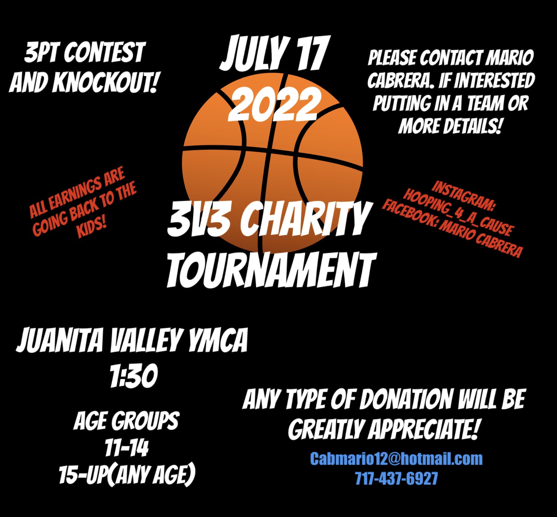 3v3 charity basketball tournament